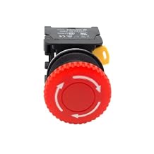 Alpinetech LMB30 Red 30mm 1NC Emergency Stop Push Button Switch Estop EPO Mushroom Switch