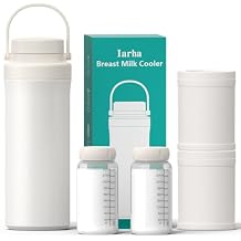 Portable Breast Milk Cooler, 22oz Breastmilk Cooler Bottle With 360Total Cooling for 24 Hours, Storage Container with 2pcs Baby Bottles, Breastfeeding Essentials, Beige