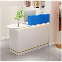 Modern Front Table Equipped Lockers & Lockable Drawers,Modern Checkout Counter,Retail Counter for Checkout, Lobby, Beauty Salon, Home Office Desk(A1,L-31.4x17.7x39.3in)