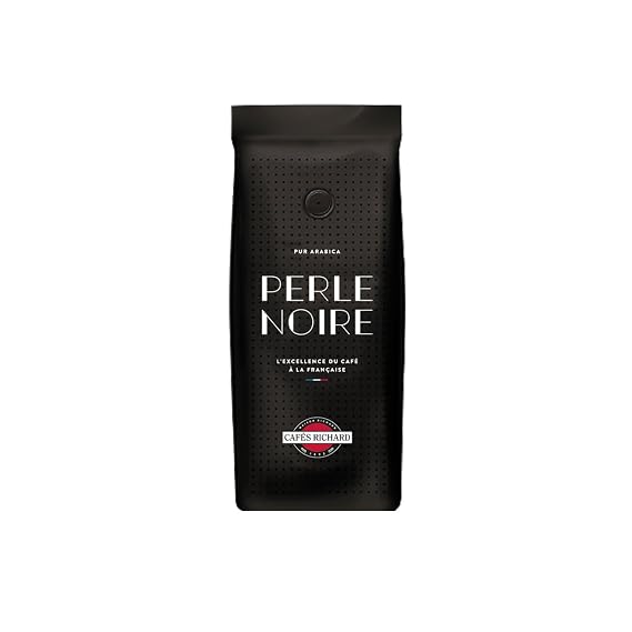 Cafes Richard Perle Noire Coffee, Whole Bean Medium Roast Signature Blend, French Brasserie, 2.2lb Bag, 100% Arabica