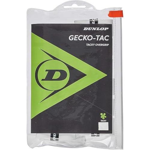 Dunlop Sports Gecko-Tac TennisSquash OVERGRIP 3-Pack, 12-Pack, 30-Pack Roll, 60-Pack Tub - Premium Quality Overgrip, Provides Exceptional tackiness and Grip with Moisture Wicking Construction