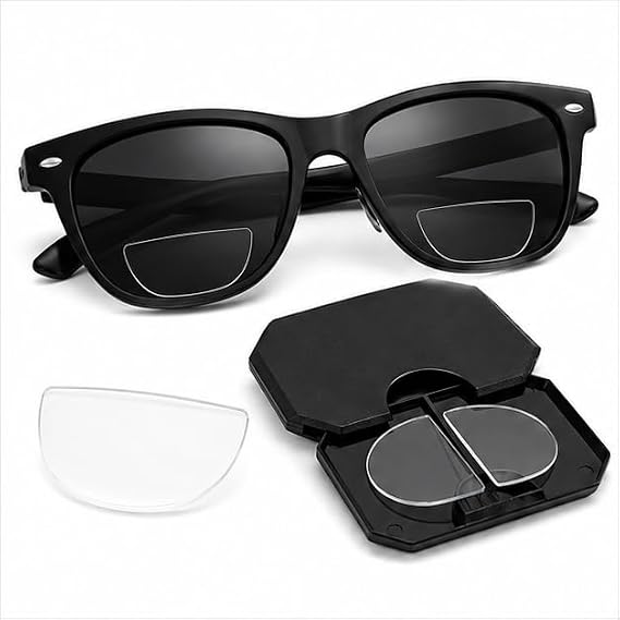 Bifocal Buddy Stick On Bifocal Lenses - Magnifying Reading Glasses Bifocals for Sunglasses, Safety Goggles, Diving Eyewear