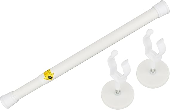 MUTUACTOR 1PCS Magnetic Curtains Rods,Heavy-Duty White Magnetic Door Curtain Rods for Metal Doors 13 to 26,No Drilling Anti-Slip Window Curtain Rod Adjustable Y-Clamp Magnet Holders for Curtains