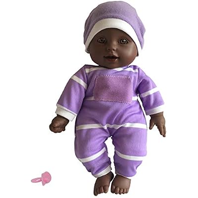 The New York Doll Collection 11 inch Soft Body Baby Doll in Gift Box - 11 Doll Toy for Kids, Boys, Girls and Toddlers - Baby Doll Pacifier Accessory Included African American