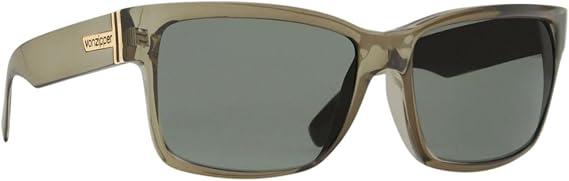 VonZipper Elmore Sunglasses Gloss Translucent Olive with Grey Polarized Lens 61mm