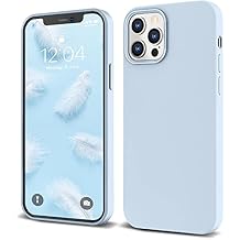 IceSword iPhone 12 Case and iPhone 12 Pro Case 6.1 (2020), Liquid Silicone Case Cover, Soft Microfiber Cloth, Matte Cute Pastel Baby Blue, Gel Rubber Drop Protective Shockproof 12/12P - Baby Blue