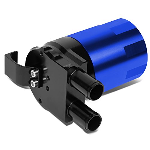 DNA Motoring PT-ZTL-9048-BL-BK Blue 240ml Aluminum Baffled Oil Catch Can Reservoir Tank, 1 Pack