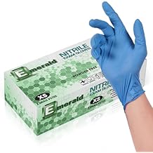 Emerald -100 Pack- Nitrile Medical Exam Gloves, Latex Free, Powder Free, Blue, Size: Extra Small