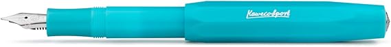 Kaweco FROSTED SPORT Fountain Pen Light Blueberry I Premium Fountain Pen for Ink Cartridges I Exclusive Fountain Pen 13 cm I Nib: BB (Extra Broad)