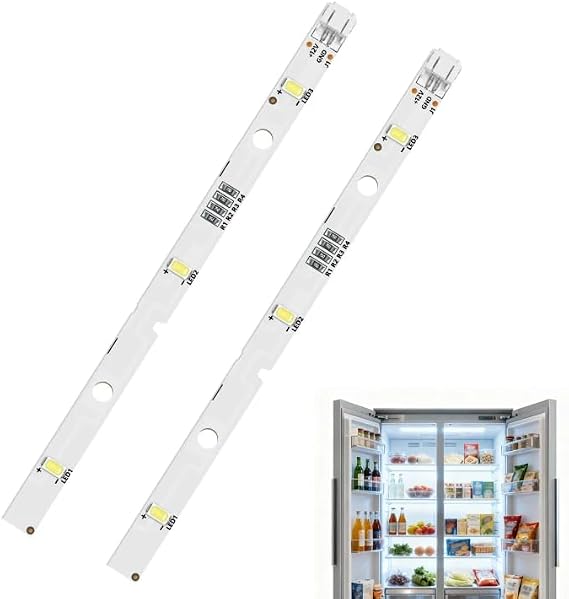 2Pcs LED Fridge Light, for RONGSHENG/HISENSE Fridge Freezer, Refrigerator Led Light Replacement E349766 MDDZ-162A 1629348 DC12V 2W, Fridge Led Bar for KIFF5017 KIFF5020 KIFF7017 KIFF7020 KSBNDIX18 [Energy Class A]