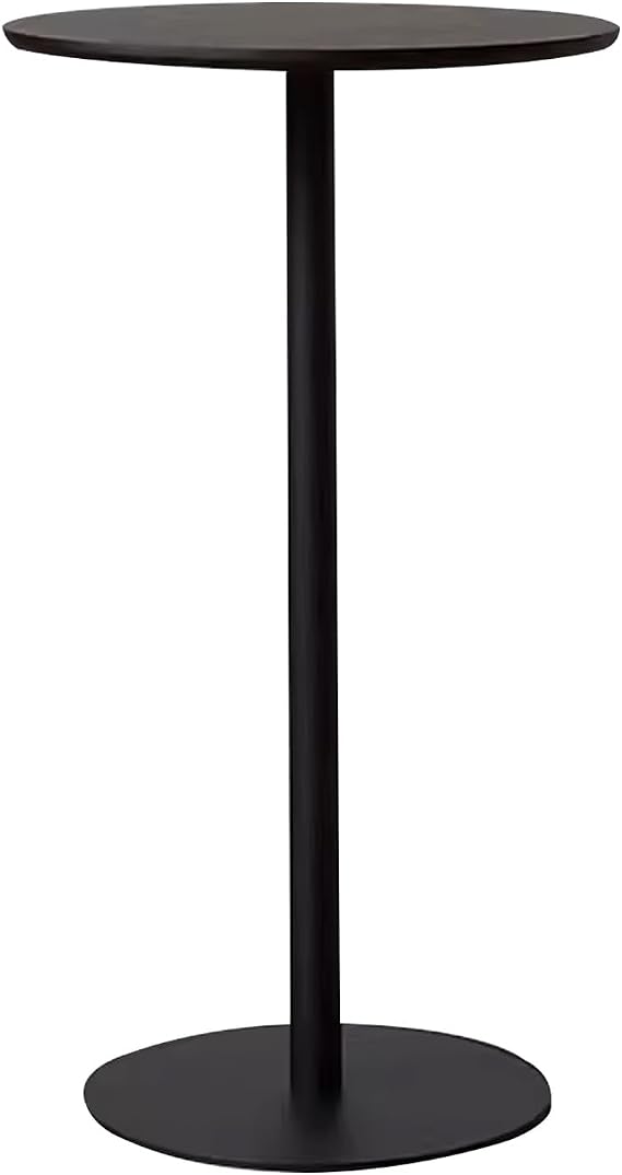 Round Bar Table, Sofa End Coffee Table, Bistro Pub Table Modern Simple Metal Frame End Table, Metal Accent Table for Small Spaces, Kitchen Dining Desk Black (Size : 40x40x50cm)