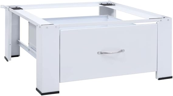 SKM Washer and Dryer Pedestals Washing Machine Pedestal with Drawer Pedestals for All Standard Washing and Drying Machines Hold Weight Up to 220.5 lb White 27.2" x 27.2" x 12.8" (W x D x H)