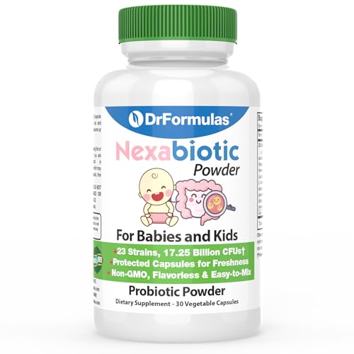 DrFormulas Nexabiotic Probiotic Powder for Babies, Infants & Kids Probiotics with Saccharomyces Boulardii, L. Acidophilus, B. Infantis Better Than Gripe Water or Baby Drops, 30 Servings