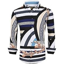 Men's Premiere Designer Fashion Dress Shirt Casual Shirt Woven Long Sleeve Button Down Shirt