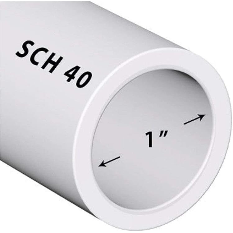 PVC Pipe Sch40 1 Inch 1.0 White Custom Length 1FT Feet