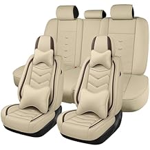 Car Seat Cover for Rivian R1S 2022-2024, Seat Covers Full Set,Non-Slip Waterproof seat Cover,Wear-Resistant Nappa Leather car seat Covers. (Luxury 5 Seats/Beign)