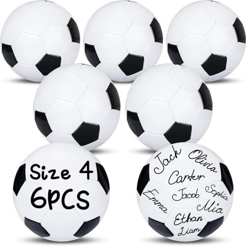 Jenaai Autograph Soccer Ball Bulk Blank Signature Soccer Ball for Signing Gift for Practice Training Championship Party Trophy Coaching Gift Youth League Game