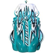 Carved Candles Green 5''-Carved Candle Christmas Gift Idea-Oscar candles