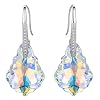 EleQueen 925 Sterling Silver CZ Baroque Drop Hook Earrings Made with Austrian Crystals, Valentine's Day/Mother's Day/Christmas Jewelry Gift