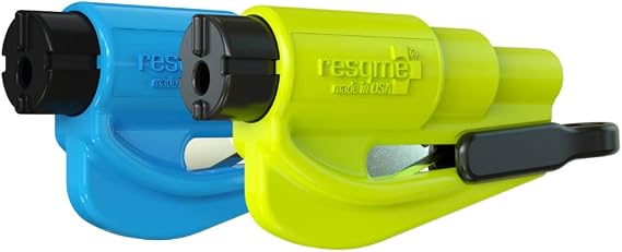 RESQME The Original Compact Emergency Keychain Car Escape Tool, Seatbelt Cutter and Window Breaker, Made in USA, Pack of 2