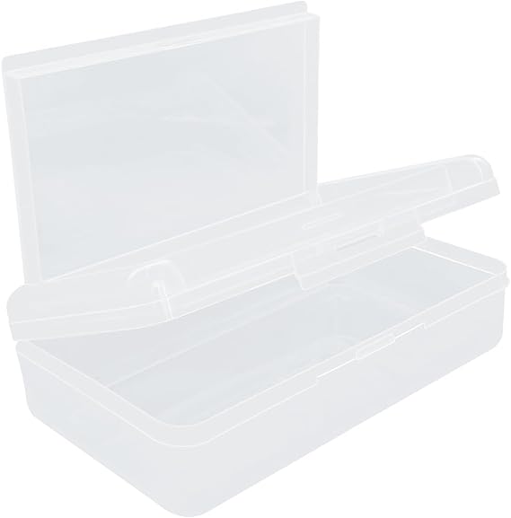 Ykimok Large Capacity Clear Pencil Box, Double-Layer Plastic Organizer with Stackable Design, Supply Box for Office, Students, and Home, 1 Pack