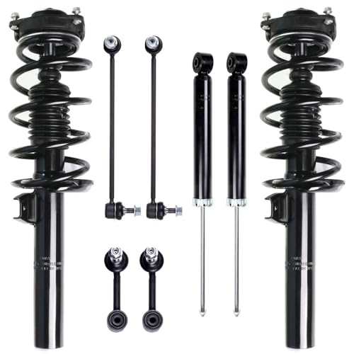 Struts Shock suspension kit for 2010-2013 for Volkswagen for Golf 05-10 for Volkswagen for Jetta Front Strut Spring Assembly Rear shock absorber Stabilizer Bar Link 8 Pcs,172311 5611,Abrillvt Strut