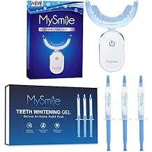 MySmile Teeth Whitening Light,3 Non-Sensitive Teeth Whitening Gel Refill Pack,10 Minute Treatment Teeth Whitening Products,28x Powerful Blue LED Light for Whitening Teeth