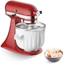 2QT Ice Cream Maker Attachment for Kitchen aid Stand Mixers, Fits 4.5 Qt & Larger Tilt-Head/Bowl-Lift