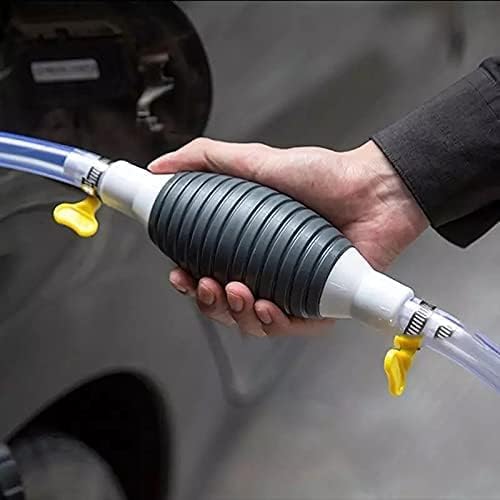 Car Fuel Tank Sucker Newest High Flow Siphon Hand Pump Portable Manual Car Fuel Transfer Pump for Gas Gasoline Petrol Diesel Oil Liquid Water Fish Tank with 2M Syphon Hose
