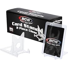 BCW 2-Piece Card Display Stands | Showcase Top Loaders, Magnetics, Screwdowns |Trading Card Display| Card Display Stand | Card Stand | Semi Rigid Card Holder Stand (20 Pack)
