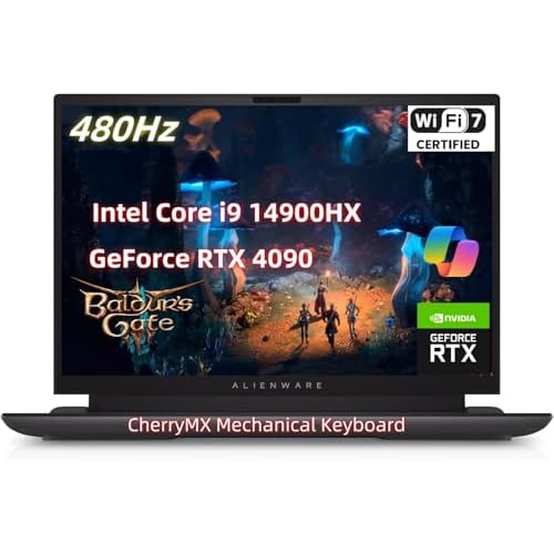 NewDell Alien.Ware m18 R2 Gaming Laptop, 18 FHD 480Hz 3ms, Inte.l Core i9 14900HX, 64 GB RAM 8TB SSD, NVIDI.A GeForce RTX 4090 16GB, CherryMX Mechanical Keyboard with Copilot Key Win 11H