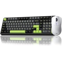 AULA Wireless Keyboard and Mouse Combo, F99 Pro Mechanical Keyboards with Knob,Tri-Mode Hot Swappable Custom Keyboard+SC580 Wireless Gaming Mouse White