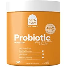 Open Farm Probiotic Chews, Dog Supplement, Dog Vitamins, Supports Normal Flora and Bowel Movement Using Traceable and Vet-Approved Ingredients, 12.7 oz, 90 Count