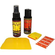 Hardline Products USA Professional Decal Installation & Removal Kit Vinyl Application Fluid, Adhesive Remover Spray, Plastic Razor Scraper & Squeegee for Cars, Boats, RVs & Motorcycles