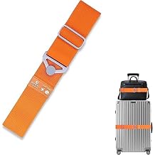 ele ELEOPTION Travel Belt for Luggage, Adjustable Travel Luggage Belt Strap for Suitcase Add a Bag, Luggage Bungee Strap for Carry On Bag, 2-in-1 Travel Straps for Luggage Accessories(Orange)