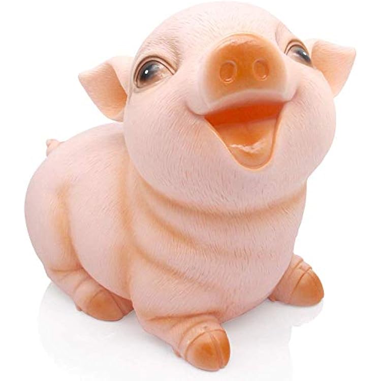 H&W Cute Pig Coin Money Bank, Shatterproof Piggy Bank, Creative Money Bank, Can Store 1000 Coins, Best Bitrthday Gift, Stare Piggy WK7-D3