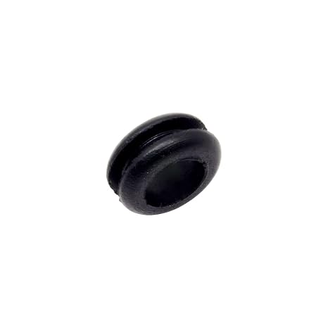 Pkg of 6 - Black SBR Rubber Push-in Grommet - Inner Diameter 3/8", Outer Diameter 5/8", Fits Panel Hole 7/16", Fits Panel Thickness 3/32"
