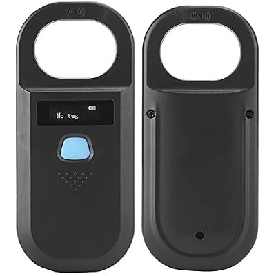 Animal Tag Reader, Pet Microchip Reader Scanner, Universal RFID Reader, Supports for EMIDFDXB  ISO178485Black