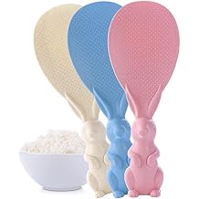 3-Piece Rabbit Shape Rice Paddle - Non-stick, Stand-up Rice Spoon Set