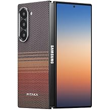 pitaka for Z Fold 7 Case, Compatible with MagSafe, Slim & Light Galaxy Z Fold 7 Case with Caseless Touch Feeling, 1500D Aramid Fiber Made, Back Cover Only, Sunset