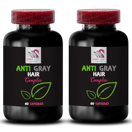 Anti Gray Hair - Anti Gray Hair Complex - Hair Pigment Revival, Color Brilliance, Fresh Tone, Gray Hair Supplement, Natural Shade, Hair Transformation, Anti Gray Hair Pills 2 Bottles 120 Capsules