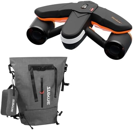 sublue Navbow+ Smart Professional Underwater Scooter with Waterproof Backpack Dual Motors Action Camera Mount 3 Gear Speed 4.47mph 60 Minutes 131ft Swimming Pool Diving Snorkeling for Adults