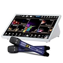 InAndOn Karaoke Machine for Adults: All-in-one Karaoke Players with 15.6" Touchscreen, Built-in Mixer, 2 Wireless Mics, YouTube Integration, Professional Karaoke System for Party (White)