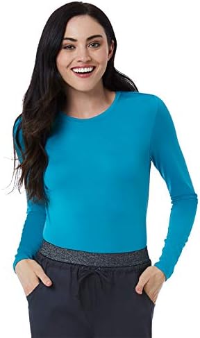 Maevn BESTEE Womens Basic Long Sleeve Under Scrub Tee Small, Real Teal