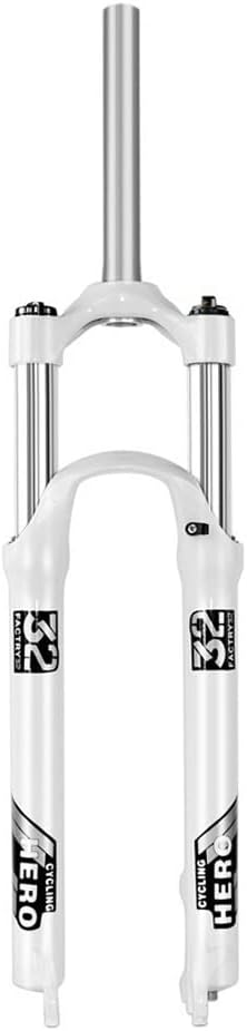 Bike Fork 2627.529 Inch Mountain Bike Suspension Fork 100mm Travel 1-18 Straight Disk Brake Front Fork Quick Releas 9mm Manual LockoutWhite,27.5inch