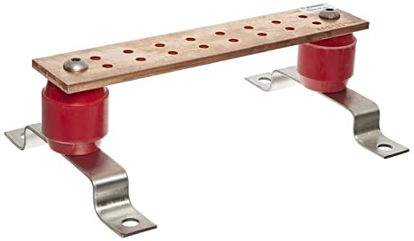 Burndy BBB14210A Copper BusBar, 2" Width, 10" Length, 0.63" Screw Hole Size
