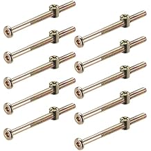 uxcell M6 x 70mm Furniture Bolts Nut Set Hex Socket Screw with Barrel Nuts Phillips-Slotted Half Thread Zinc Plated 10 Sets