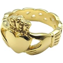 KONOV Stainless Steel Band Celtic Claddagh Heart Crown Love Mens Womens Ring - Size 6