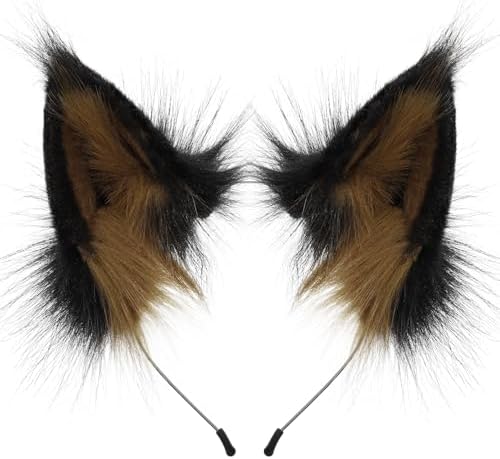 HAOAN Animal Faux Fur Fox Wolf Ear Headband Furry Handmade Hairband Headwear Costume Cosplay Accessories