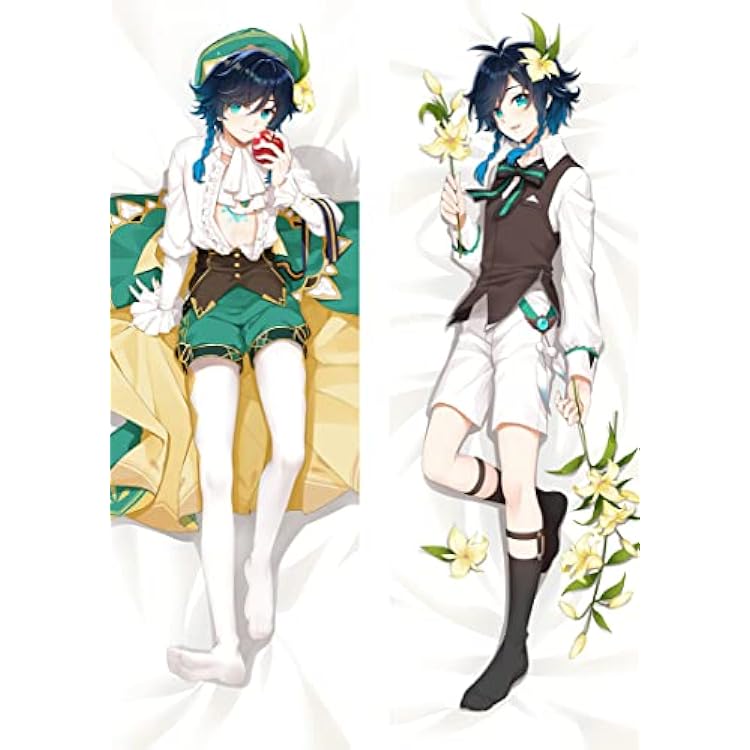 Genshin Impact Venti Body Pillow Case 50cm x 150cmL Anime Peach Skin Body Pillowcase for Fans